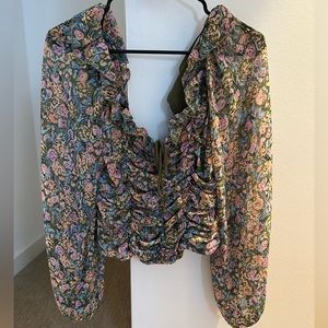 Free People floral blouse size small